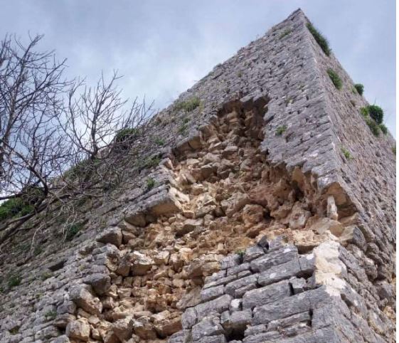 Σοβαρές ζημιές στο κάστρο της Κιάφας από τον σεισμό