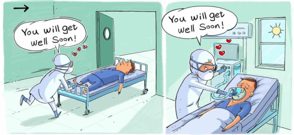 Κοροναϊός : Συγκινητικό σκίτσο για τους άρρωστους γιατρούς με τον ιό