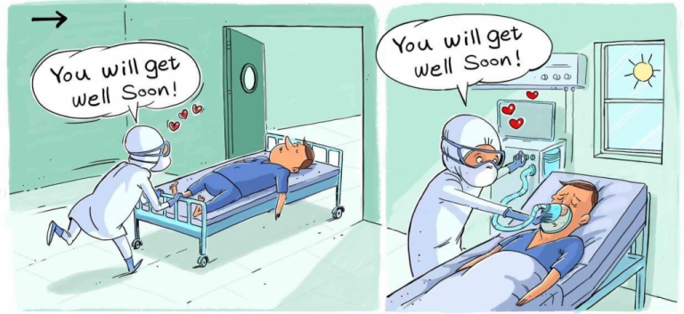 Κοροναϊός : Συγκινητικό σκίτσο για τους άρρωστους γιατρούς με τον ιό