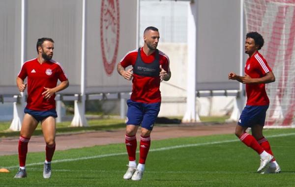 Ολυμπιακός : Εικόνες από τη σημερινή προπόνηση των παικτών