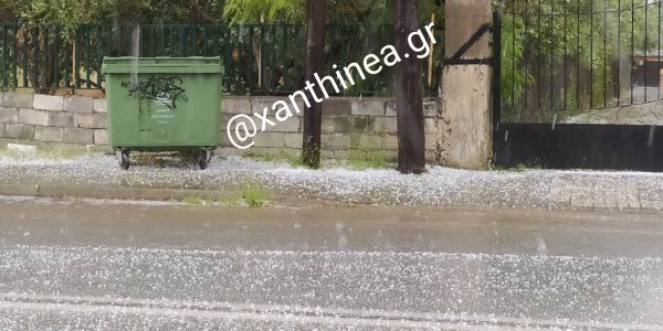 Η κακοκαιρία «χτύπησε» την Ξάνθη – Έπεσε χαλάζι σε μέγεθος… καρυδιού