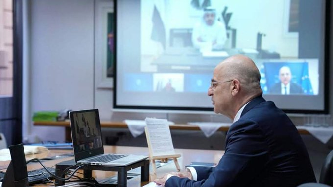 Τουρκική προκλητικότητα και Λιβύη στο επίκεντρο της τηλεδιάσκεψης Δένδια με τον ΥΠΕΞ των ΗΑΕ