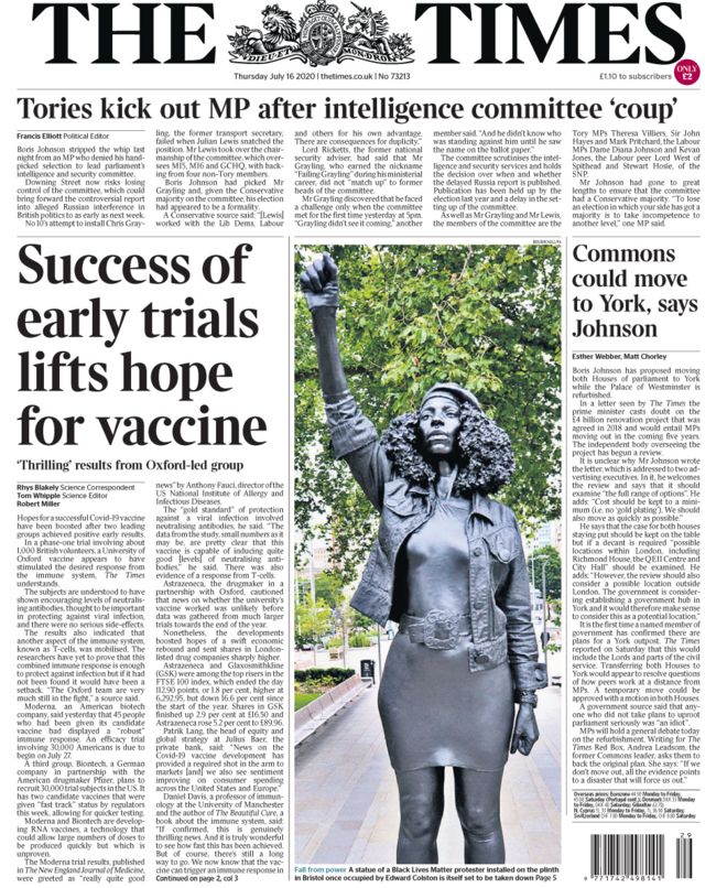 Πώς σχολιάζει ο βρετανικός τύπος το εμβόλιο της Οξφόρδης για τον κοροναϊό