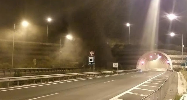 Συναγερμός για φλεγόμενο όχημα μέσα σε σήραγγα της Εγνατίας Οδού