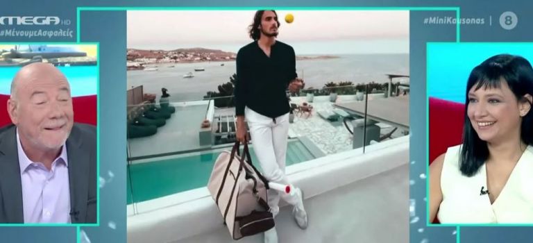 «Μίνι Καύσωνας»: Ο Στέφανος Τσιτσιπάς στην Μύκονο αγκαλιά με μια… ρακέτα
