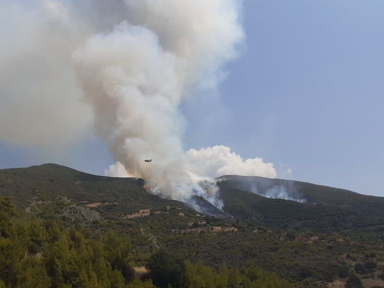 Μαίνεται η πυρκαγιά στην Άνω Καλλιθέα Αχαΐας – Ενισχύθηκαν οι πυροσβεστικές δυνάμεις