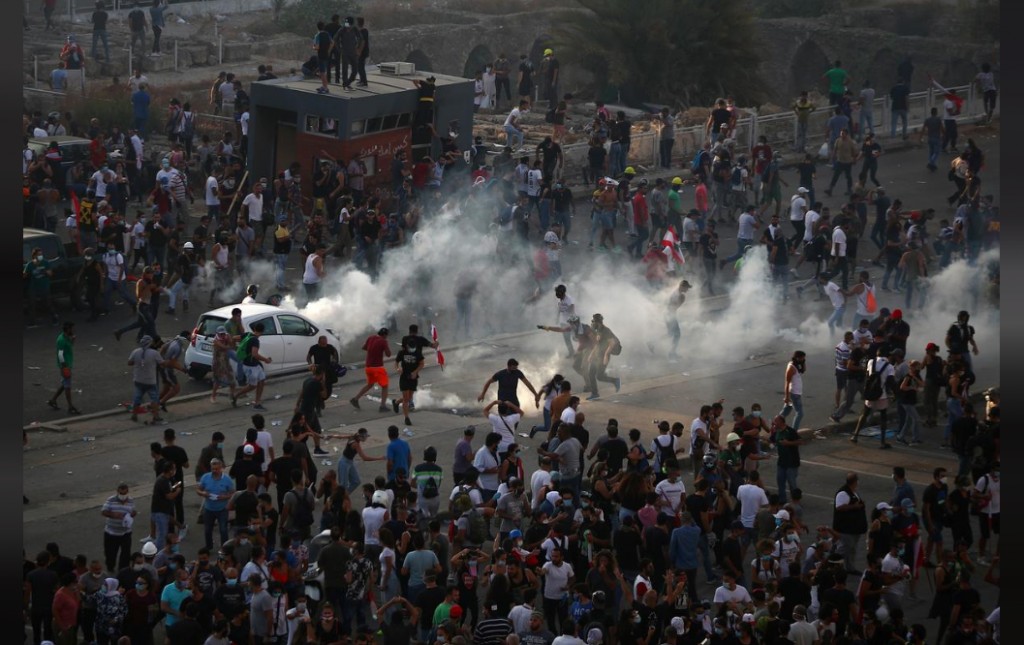Shots, tear gas fired as protests against Beirut explosion grow