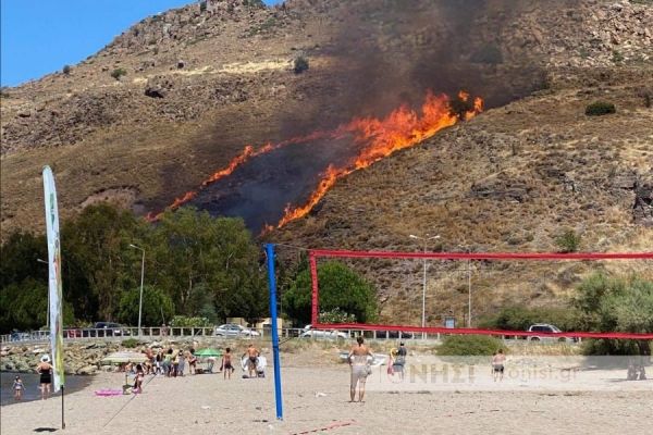 Φωτιά στην Πέτρα Λέσβου – Ισχυροί άνεμοι στην περιοχή