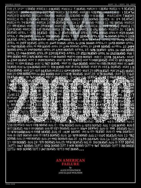 Κοροναϊός: Το συγκλονιστικό εξώφυλλο του Time για τους 200.000 νεκρούς