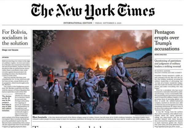 «Το τέλος της Μόριας»: Η συγκλονιστική φωτογραφία καταξιωμένου Έλληνα φωτογράφου εξώφυλλο στους New York Times