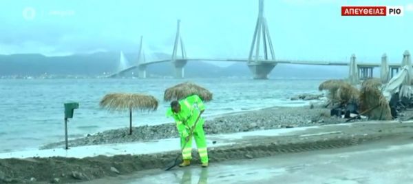 Ιανός : Πλημμύρισε η παραλία του Ρίου