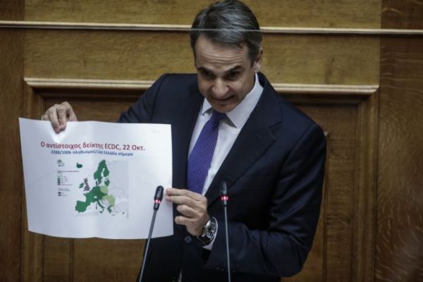 Μητσοτάκης : Παρουσίασε χάρτες με τα στοιχεία για την πορεία της πανδημίας στην Ελλάδα