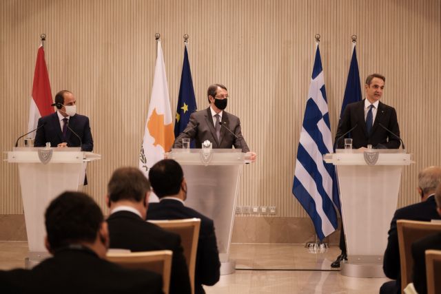 Τριμερής : Κοινή διακήρυξη και καταδίκη των τουρκικών προκλήσεων στην Αν. Μεσόγειο