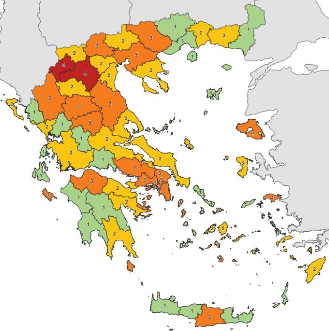 Κοροναϊός : Αλλαγές στο χάρτη υγειονομικής ασφάλειας