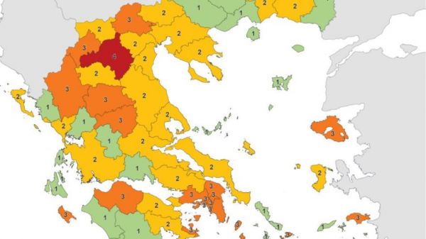 Ο νέος χάρτης με τα επιδημιολογικά φορτία στην Ελλάδα