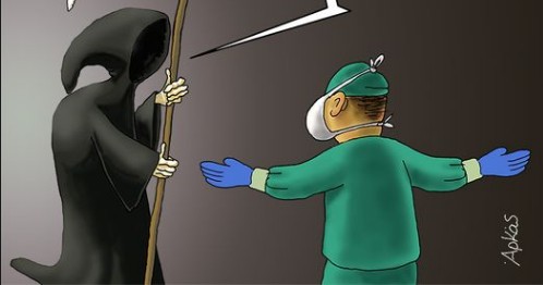 Κοροναϊός : Το γλαφυρό σκίτσο του Αρκά για τον «πόλεμο» στα νοσοκομεία