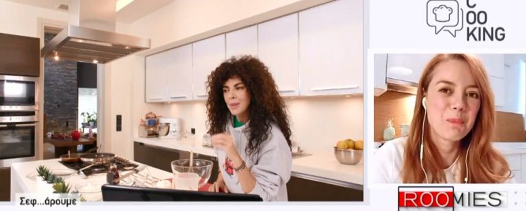 Roomies : Η Μαρία Σολωμού φτιάχνει pancakes υπό την καθοδήγηση της Άντας Λιβιτσάνου
