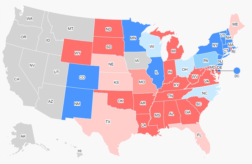 Εκλογές ΗΠΑ : Πώς εξελίσσεται η «μάχη» ανά πολιτεία  – Προς σημαντική νίκη ο Τραμπ στη Φλόριντα