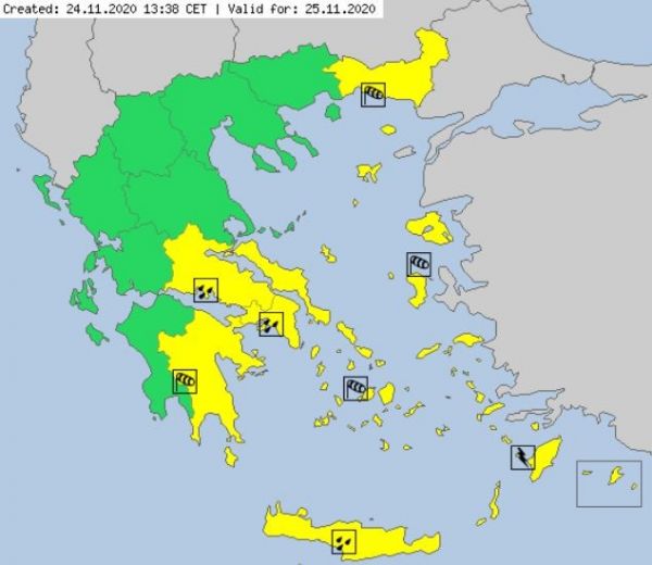 Που θα βρέξει την Τετάρτη σε όλη την Ελλάδα