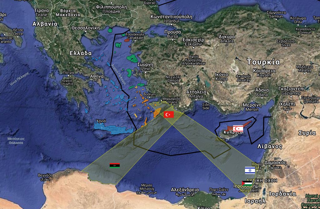 Οι Τούρκοι δημοσίευσαν στο Google Maps τον χάρτη - πρόκληση της «Γαλάζιας Πατρίδας»