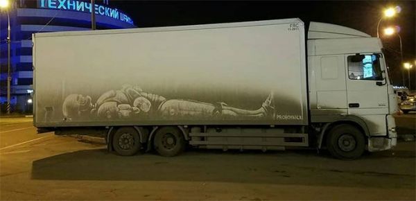 Pro Boy Nick : Ο Ρώσος καλλιτέχνης που «ζωγραφίζει» πάνω σε βρώμικα φορτηγά