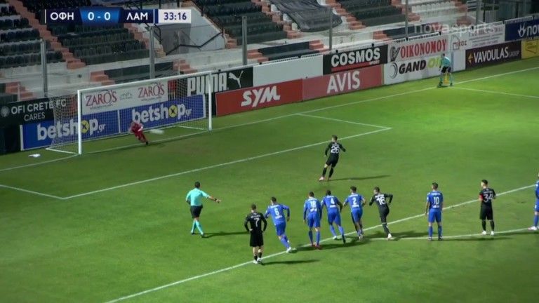 ΟΦΗ – Λαμία : Προβάδισμα με πέναλτι του Στάικου για τους Κρητικούς