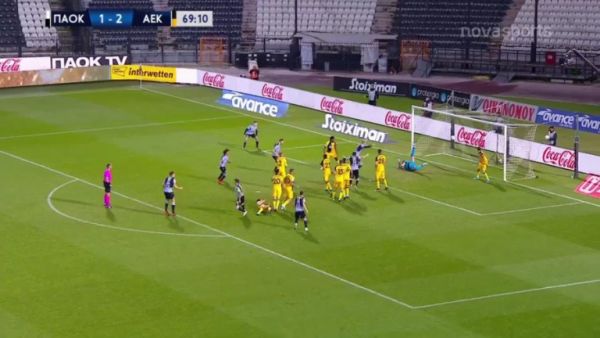 ΠΑΟΚ – ΑΕΚ : Ο Βιεϊρίνια με έμμεσο κάνει το 2-2