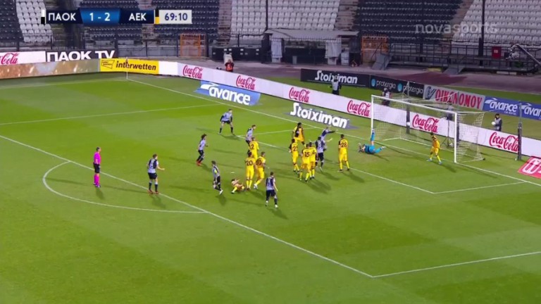 ΠΑΟΚ – ΑΕΚ : Ο Βιεϊρίνια με έμμεσο κάνει το 2-2