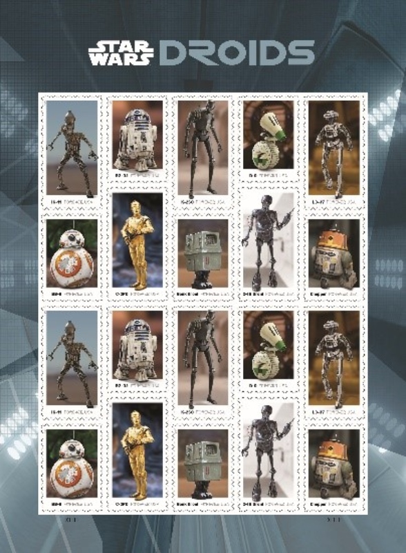 Star Wars γραμματόσημα με τα αγαπημένα μας droids