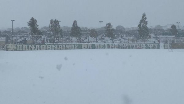 Παναθηναϊκός : Ματαιώθηκε η προπόνηση στο χιονισμένο Κορωπί