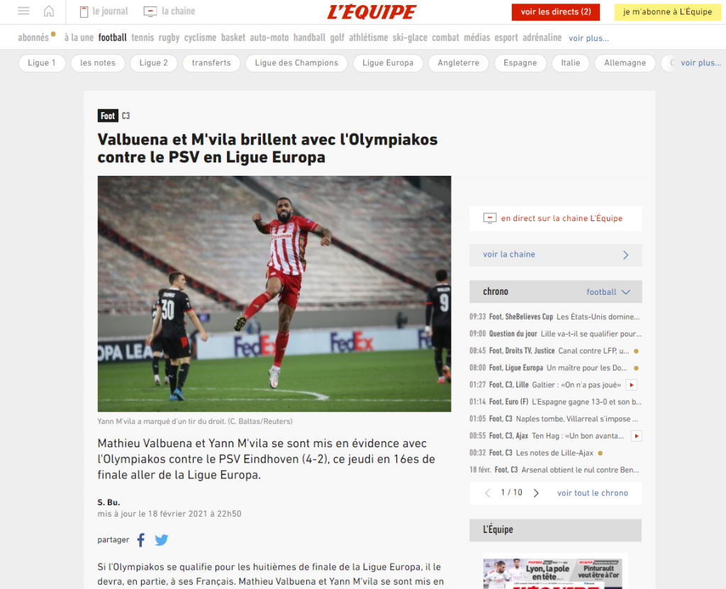 L’Equipe: Αποθεώνει Βαλμπουενά και Εμβιλά