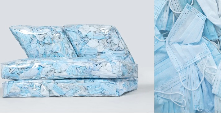 «Couch-19» : Ο καναπές γεμάτος με χρησιμοποιημένες μάσκες από τον Tobia Zambotti