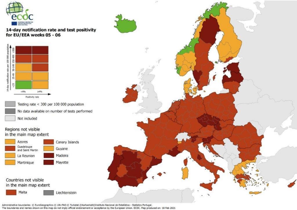 Άσχημα νέα από το ECDC: Τέλος το πράσινο χρώμα για τη χώρα μας – Στο «κόκκινο» όλη η Στερεά Ελλάδα