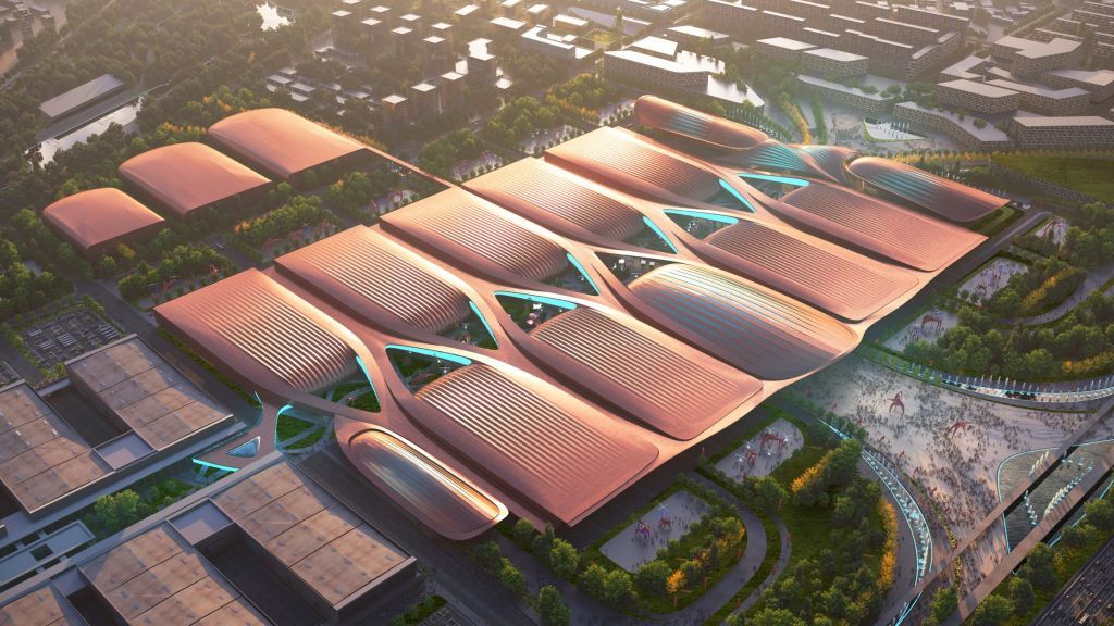 Zaha Hadid Architects: Φουτουριστικό εκθεσιακό κέντρο με οροφή εμπνευσμένη από παραδοσιακές κεραμοσκεπές