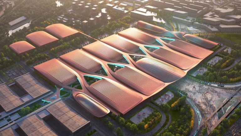 Zaha Hadid Architects: Φουτουριστικό εκθεσιακό κέντρο με οροφή εμπνευσμένη από παραδοσιακές κεραμοσκεπές