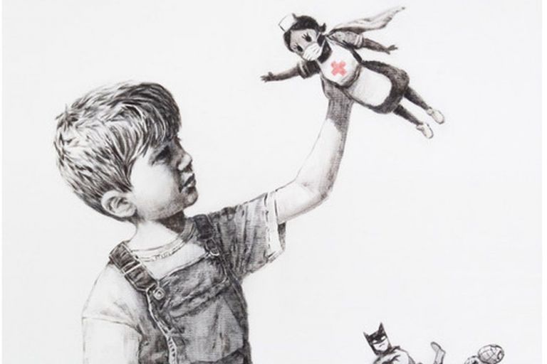 Μπάνκσι: Τιμή ρεκόρ έπιασε ο πίνακας με την νοσοκόμα – υπερήρωα