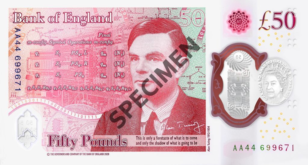 Βρετανία : Νέο χαρτονόμισμα των 50 λιρών με το πρόσωπο του μαθηματικού Άλαν Τούρινγκ