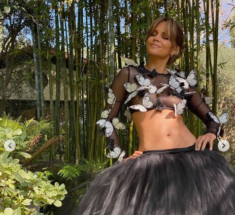 Χάλι Μπέρι: Με διάφανο τοπ και «πεταλούδες» να κρύβουν το στήθος της