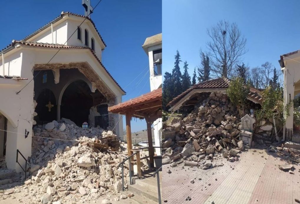 Σεισμός στην Ελασσόνα: Κατέρρευσαν τμήματα σχολείων, εκκλησία και σπίτια κοντά στο επίκεντρο