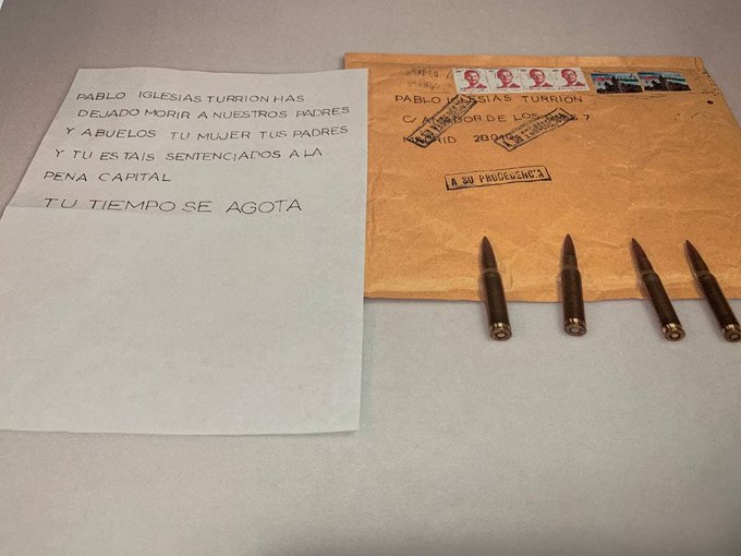 Ισπανία: Έστειλαν επιστολή με σφαίρες σε πολιτικό στη Μαδρίτη ενόψει περιφερειακών εκλογών