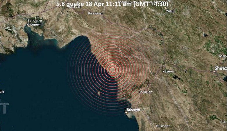 Ιράν : Σεισμός 5,9  βαθμών έπληξε το νότιο Ιράν – Δεν υπάρχουν προς το παρόν αναφορές για θύματα