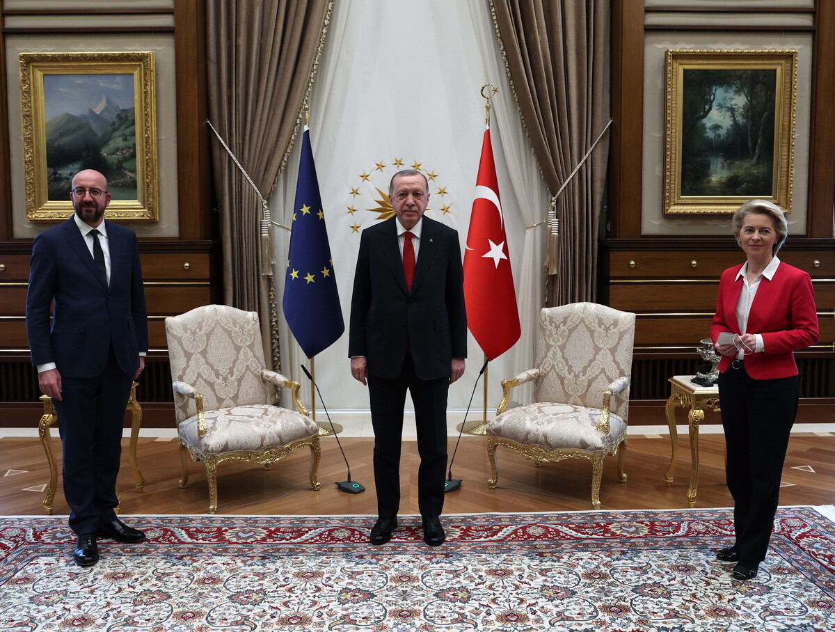Diplomatic outcry as Erdogan snubs Van der Leyen at EU-Turkey summit in Ankara