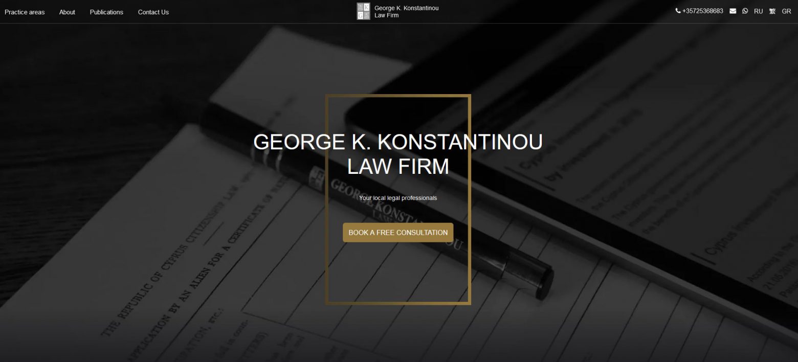 George K. Konstantinou LLC: Their new website is available in four language