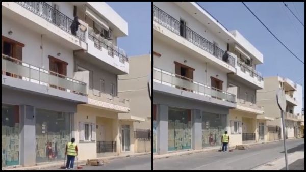 Ντροπιαστικό βίντεο: Γυναίκα πετάει σκουπίδια από το μπαλκόνι και λέει στην δημοτική καθαρίστρια «δουλειά σου είναι»