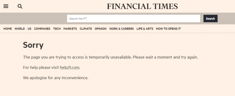 Παγκόσμιο μπλακάουτ – «Έπεσαν» FT, NYT, Bloomberg, BBC, Guardian κι άλλα μεγάλα sites