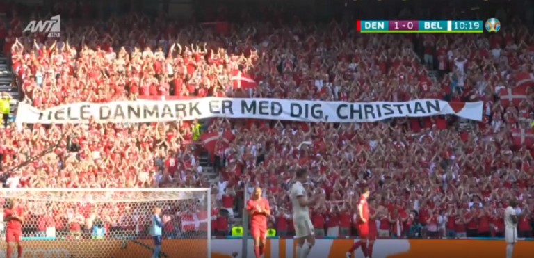Ανατριχίλα στο Δανία - Βέλγιο: Διακοπή στο 10' για να χειροκροτηθεί ο Έρικσεν