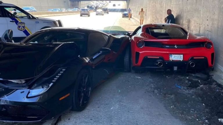 Κάμερα κατέγραψε συγκλονιστική καραμπόλα με τρεις Ferrari