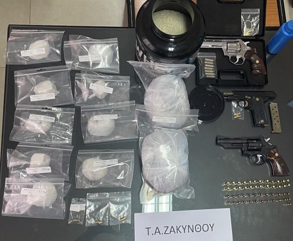 Ζάκυνθος: Βρέθηκαν ναρκωτικά, όπλα και σφαίρες σε σπίτι 60χρονου