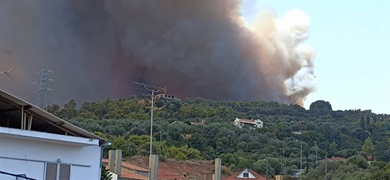 Φωτιά στην Αχαΐα – Απομακρύνθηκαν παιδιά από κατασκήνωση