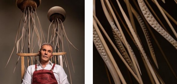 Στέλιος Ρόκκος: Μέσα στην έκθεση με τις ξύλινες δημιουργίες του στην Μύκονο